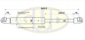 АМОРТИЗАТОР КАПОТА OPL ASTRA H, H GTC, H SEDAN, H KOMBI, H TWIN TOP 03/04- 310N L=543/220MM GGS010176 G.U.D.