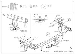 Фаркоп оцинкованный Hyundai Santa Fe 2006-2012. Kia Sorento 2009-2012 быстросъемное крепление шара h069c Galia