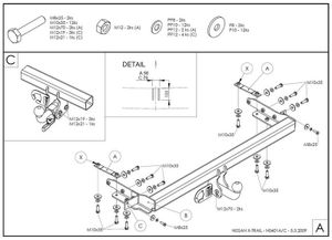 фаркоп оцинкованный nissan x-trail 2001-2007 условно-съемное крепление шара n040a Galia