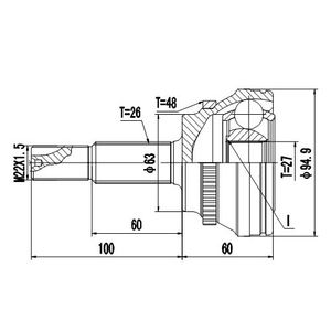 ШРУС НАРУЖНЫЙ TOYOTA CAMRY (01--06) Z87010R Zikmar
