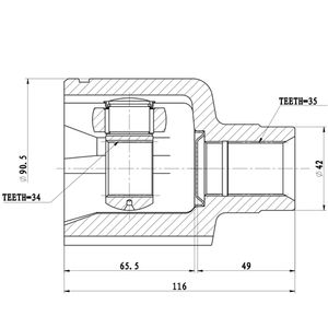 Шрус внутренний Ford Mondeo GE (00-07), - R z87938r Zikmar