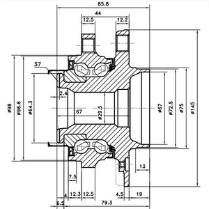 Ступица передняя BMW 5 F07 GT, F10, F11, F18, 6 F06, F12, F13, 7 F01, F02, F04, X3 F25, X4 F26, XDRI Z89387R Zikmar