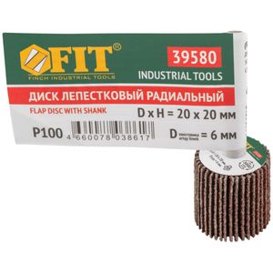 Диск лепестковый для дрели радиальный FIT 39580 20х20х6 мм Р100 39580 FiT