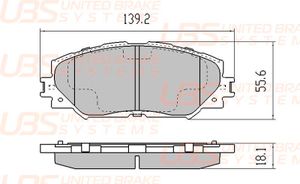 ПРЕМИУМ ТОРМОЗНЫЕ КОЛОДКИ TOYOTA COROLLA E150 1.4 07- ПЕРЕДНИЕ BP1110001 UBS
