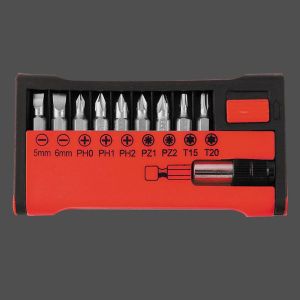 Набор бит с битодержателем, 10 предметов, Cr-V сталь pm4155 Zipower