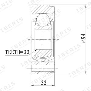 ШРУС ВНУТРЕННИЙ РАЗМЕР ХХ БЕЗ АБС ib6006 Iberis