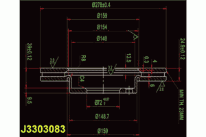 Тормозной диск J3303083 Nipparts