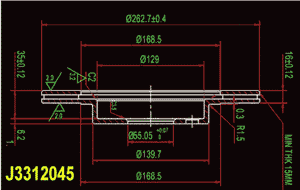 Диск тормозной вентилируемый Toyota J3312045 Nipparts