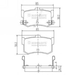 Колодки тормозные задние дисковые к-кт для Hyundai Sonata III 1996-1998 J3610502 Nipparts