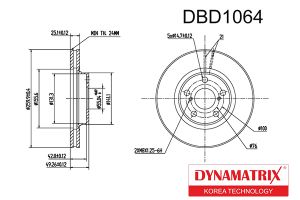 диск тормозной dbd1064 Dynamatrix-Korea