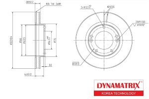 Диск тормозной KIA SORENTO 02-, dbd1290 Dynamatrix-Korea