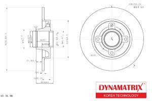 диск тормозной с подшипником и кольцом ABS DBD1560 Dynamatrix-Korea