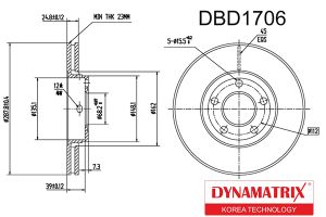 диск тормозной DBD1706 Dynamatrix-Korea