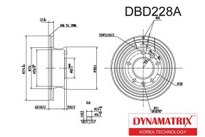 диск тормозной dbd228a Dynamatrix-Korea