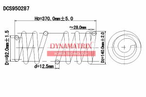 пружина подвески (12.5x92/140x370x7) DCS950287 Dynamatrix-Korea
