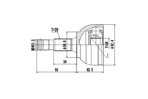 Шрус наружний Dynamatrix Пежо Expert 28Х39 (3273SV. 3273NP. 3272SE. 3272NP) DCV810098 Dynamatrix-Korea