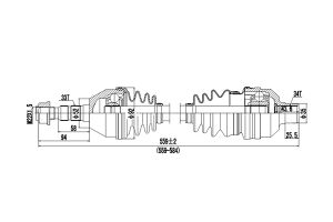 Полуось привода колеса OPEL ASTRA H 04-, DDS244031 Dynamatrix-Korea