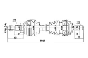 Полуось привода колеса OPEL ASTRA G 98-09, dds244033 Dynamatrix-Korea