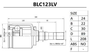 ШРУС для ВАЗ 2123 Шеви-Нива, Lada Niva 4x4 внутренний левый blc123lv B-Ring