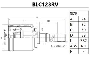 ШРУС для ВАЗ 2123 Шеви-Нива, Lada Niva 4x4 внутренний правый blc123rv B-Ring