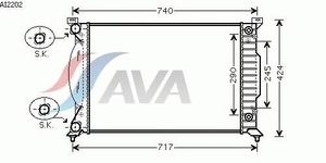Радиатор, охлаждение двигателя AI2202 Ava