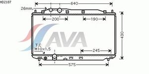 Радиатор, охлаждение двигателя HD2187 Ava