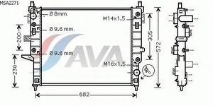 Радиатор, охлаждение двигателя MSA2271 Ava