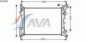 Радиатор, охлаждение двигателя OLA2408 Ava