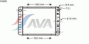 Радиатор, охлаждение двигателя VO2028 Ava