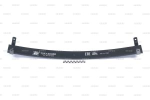 Рессора лист/заготовка ЦО d=12,8 mm; 2хомута, с ЦО O12.8mm, с 2-мя хомутами 70x13x900x2 Zevs