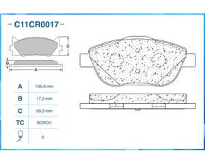 ТОРМОЗНЫЕ КОЛОДКИ ПЕРЕДНИЕ, LOW METALLIC C11CR0017 Cworks