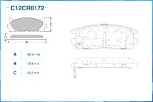Тормозные колодки задние, Low Metallic C12CR0172 C12CR0172 Cworks