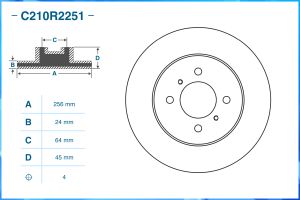 Тормозной диск передний C210R2251 Cworks