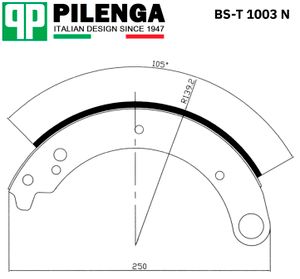Тормозные колодки барабанные GAZ 2410/3110 bst1003n Pilenga