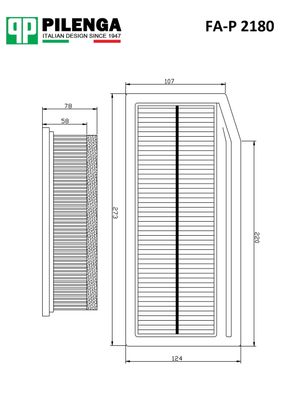 Элемент фильтрующий воздушного фильтра Pilenga для а/м Lada X-Ray Vesta дв ВАЗ FAP2180 Pilenga