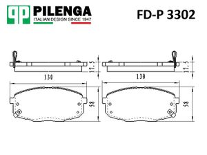 Тормозные колодки передние Pilenga FDP3302 Pilenga