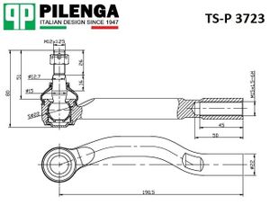 Наконечник тяги рулевой, левый TOYOTA COROLLA 150 TS-P3723 TSP3723 Pilenga