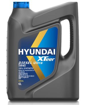 ћасло моторное синтетическое Xteer Diesel Ultra 5w40 6л 1061223 Hyundai XTeer