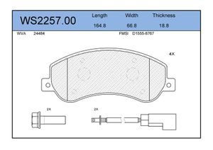 Колодки тормозные дисковые передние FORD TRANSIT 26>, TRANSIT TOURNEO 26>FORD TR WS225700 Jeenice