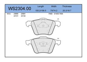 Колодки тормозные дисковые | перед | WS230400 Jeenice