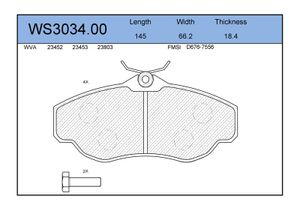 Колодки тормозные дисковые передние LAND ROVER DISCOVERY II (L318) 2.5 Td5 4*4 11.1998-06.2004 WS303400 Jeenice