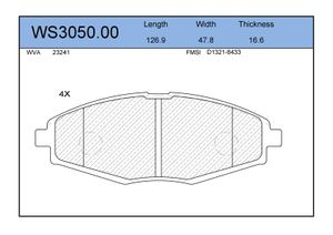 Колодки тормозные передние WS305000 Jeenice