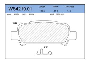 КОЛОДКИ ТОРМОЗНЫЕ ДИСКОВЫЕ ЗАД ws421901 Jeenice