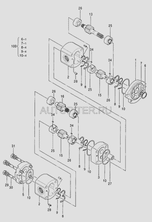 Сальник пилотного насоса 3097272 Hitachi
