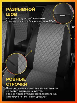 Авточехлы для Лада Гранта + Кросс с 2018-н.в. седан, лифтбек Задние спинка и сиденье 40 на 60. Пласт vz292119ec02rgra Avtolider1