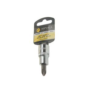 Насадка-вставка с битой Phillips PH3 ER-94501H 1/2 22мм L=60мм (с держателем) ЭВРИКА /1/20 er94501h Эврика