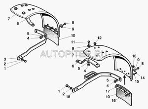 МТЗ Кронштейн крыла перед. 80-8403014 горизонт. не вед мост (шир. крыло) 808403014 МТЗ