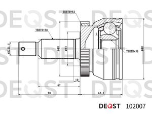 ШРУС Хендай Santa Fe 2.0/2.2CRDi наруж. 102007 DEQST