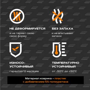 Коврик в багажник пластиковый РОМБ (черный) для Renault Duster (21-Н.В.) 5329050400 Rezkon