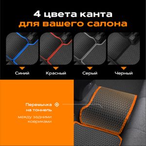 Коврики в салон EVA резиновые для LADA Niva Travel/Chevrolet Niva* Черный кант 9239040101 Rezkon